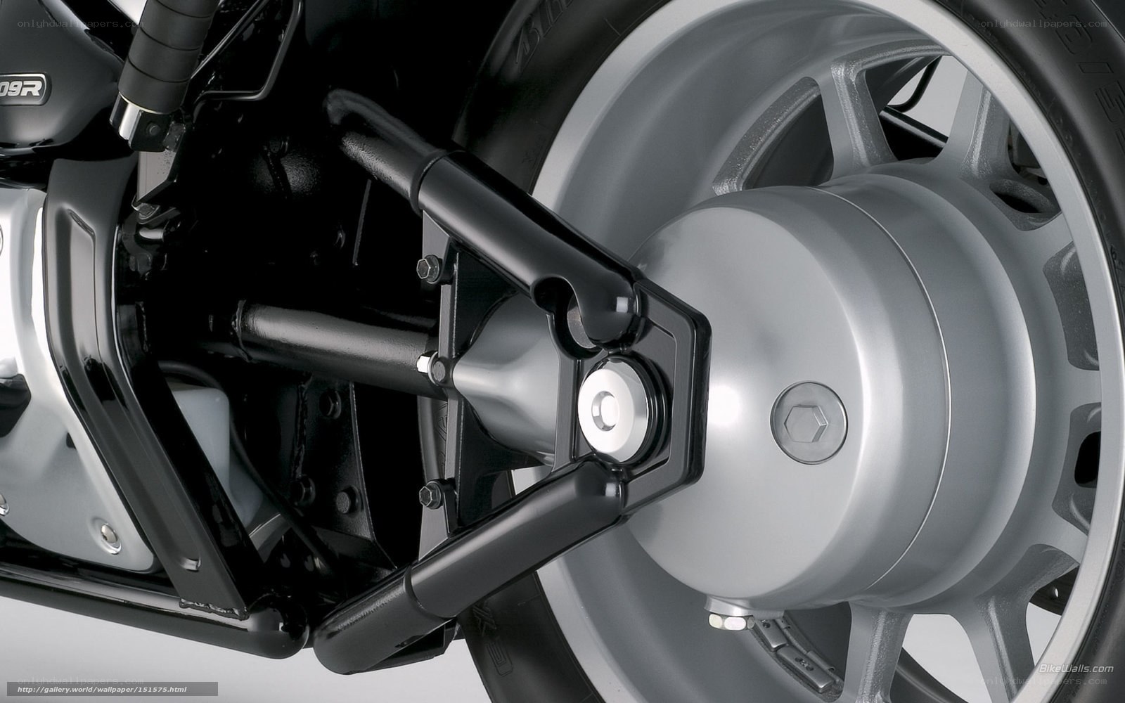 motorcycle rear suspension detail