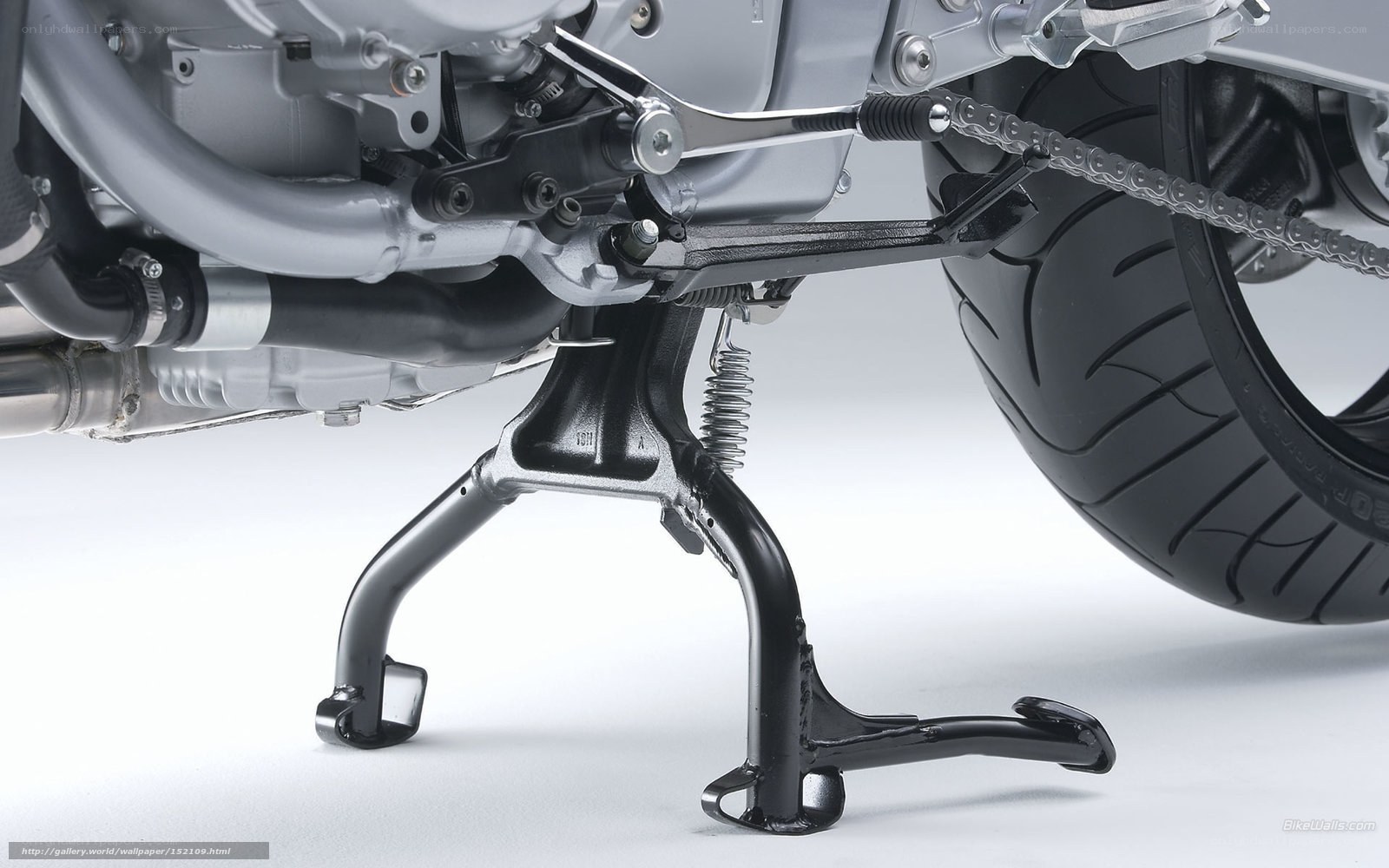 motorcycle rear suspension detail