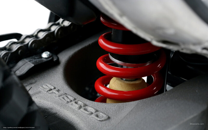 Motorcycle Rear Suspension — Red, Mechanical