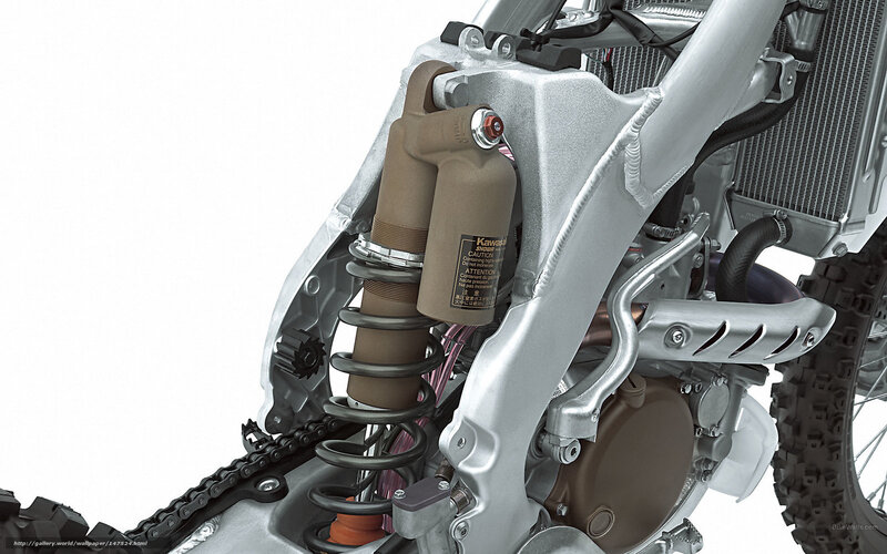 Motorcycle Rear Suspension — Silver, Technical, 3d Render