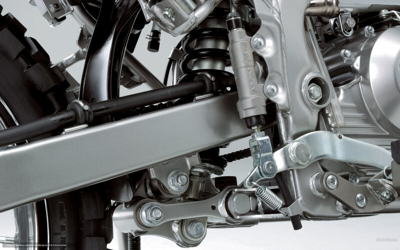 Motorcycle Rear Suspension — Silver, Technical