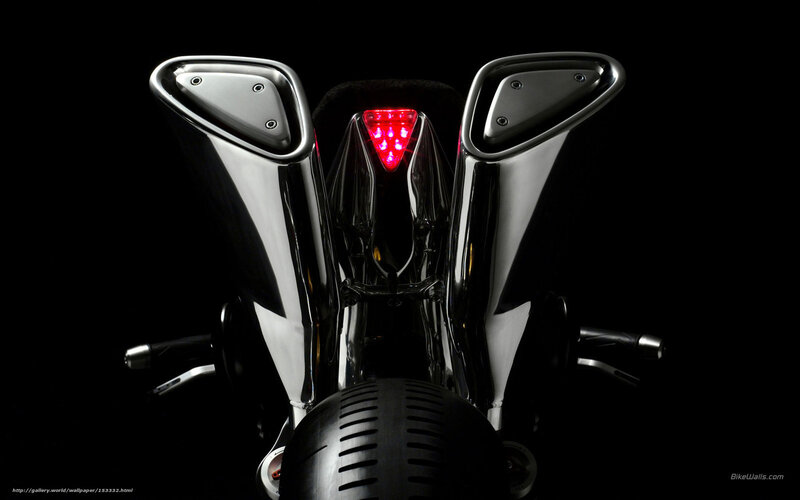 Motorcycle Rear View — Black, Dramatic