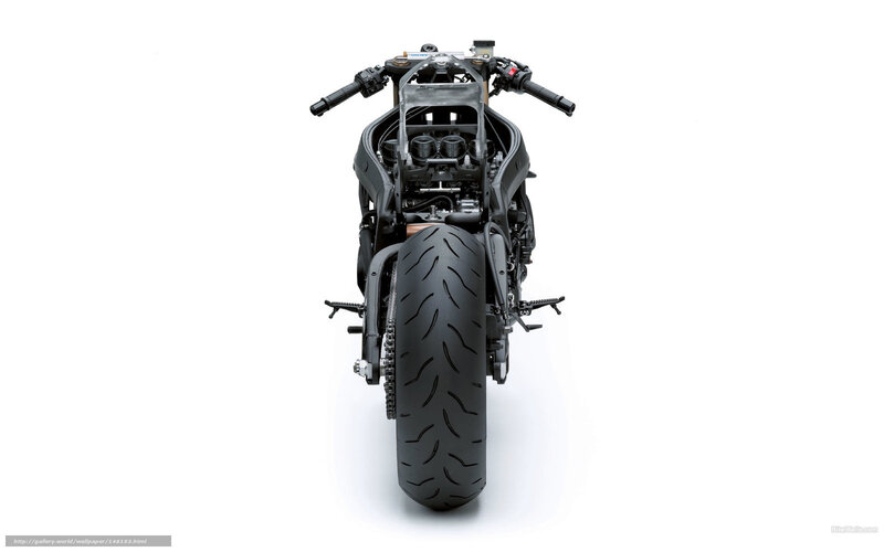 Motorcycle Rear View — Black, Neutral, Photograph, Wheel