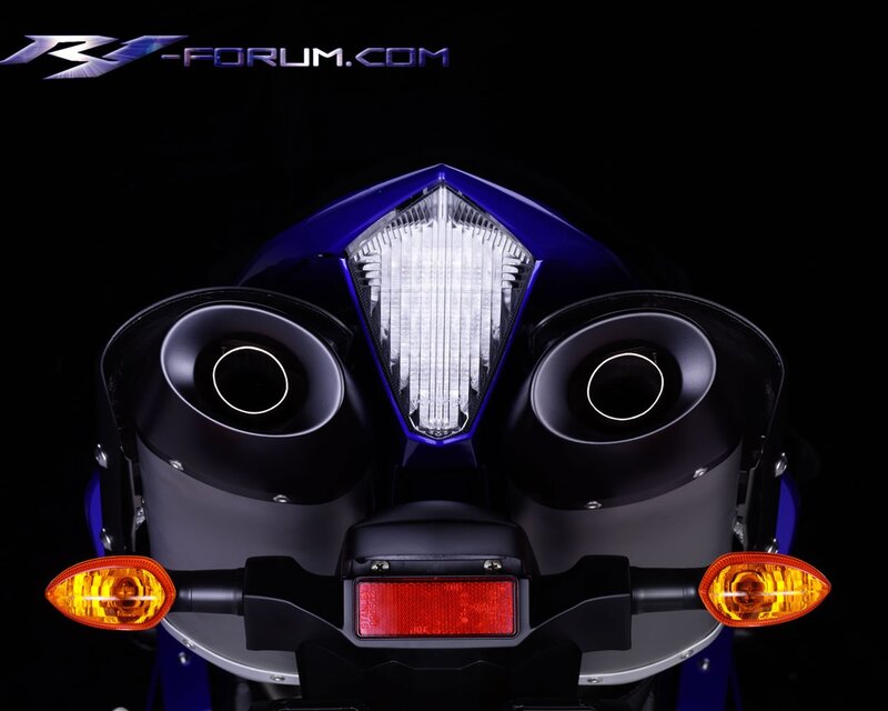 Motorcycle Rear View — Blue