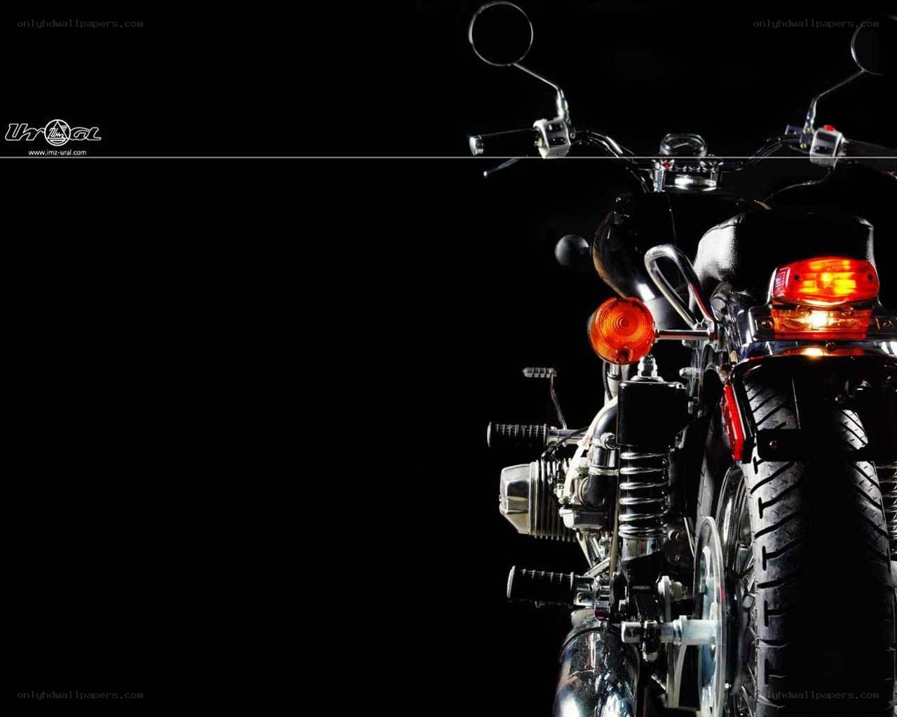 motorcycle rear view on black