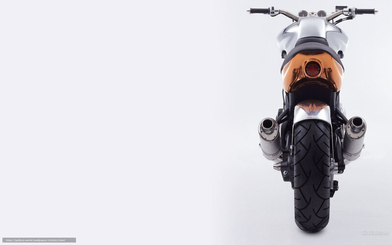 Motorcycle Rear View — White, Neutral