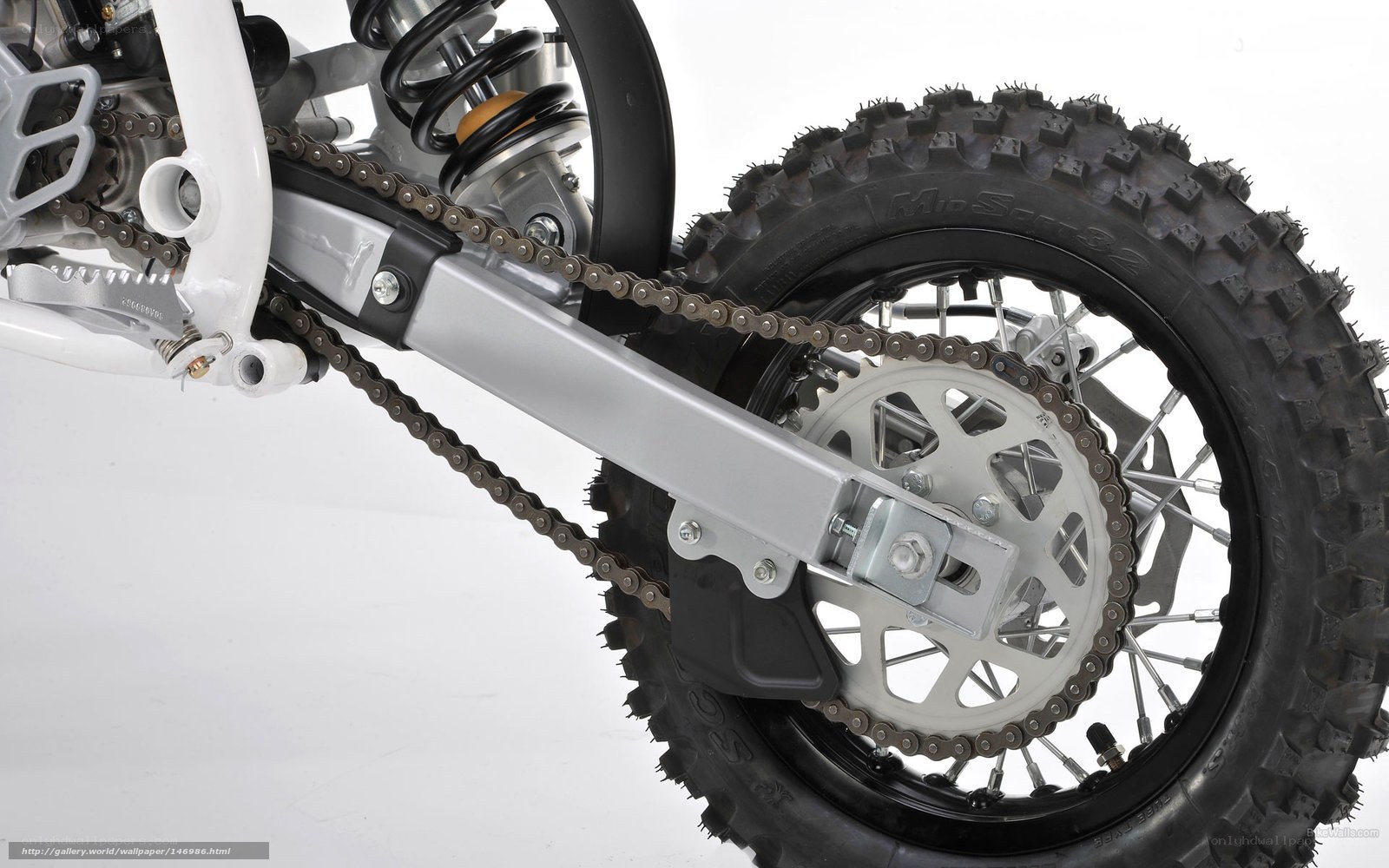motorcycle rear wheel and chain