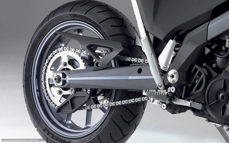 motorcycle rear wheel and chain