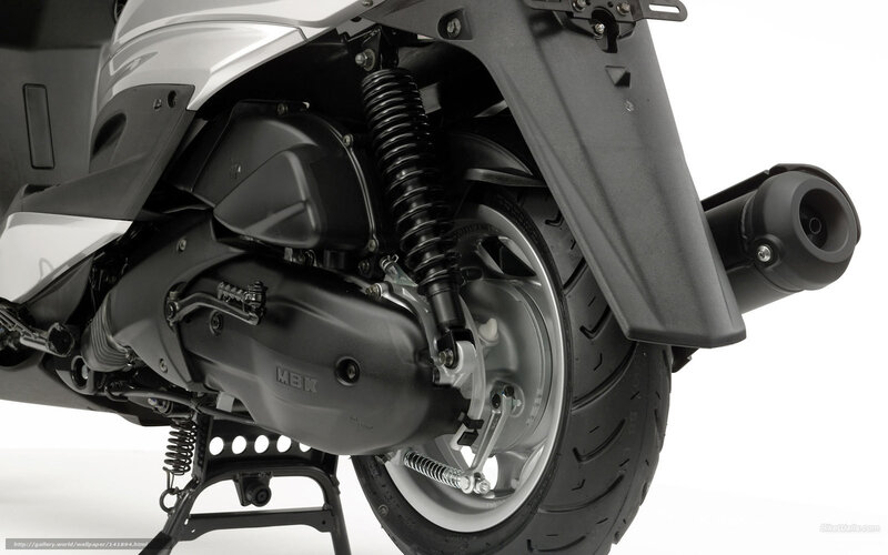 motorcycle rear wheel and engine