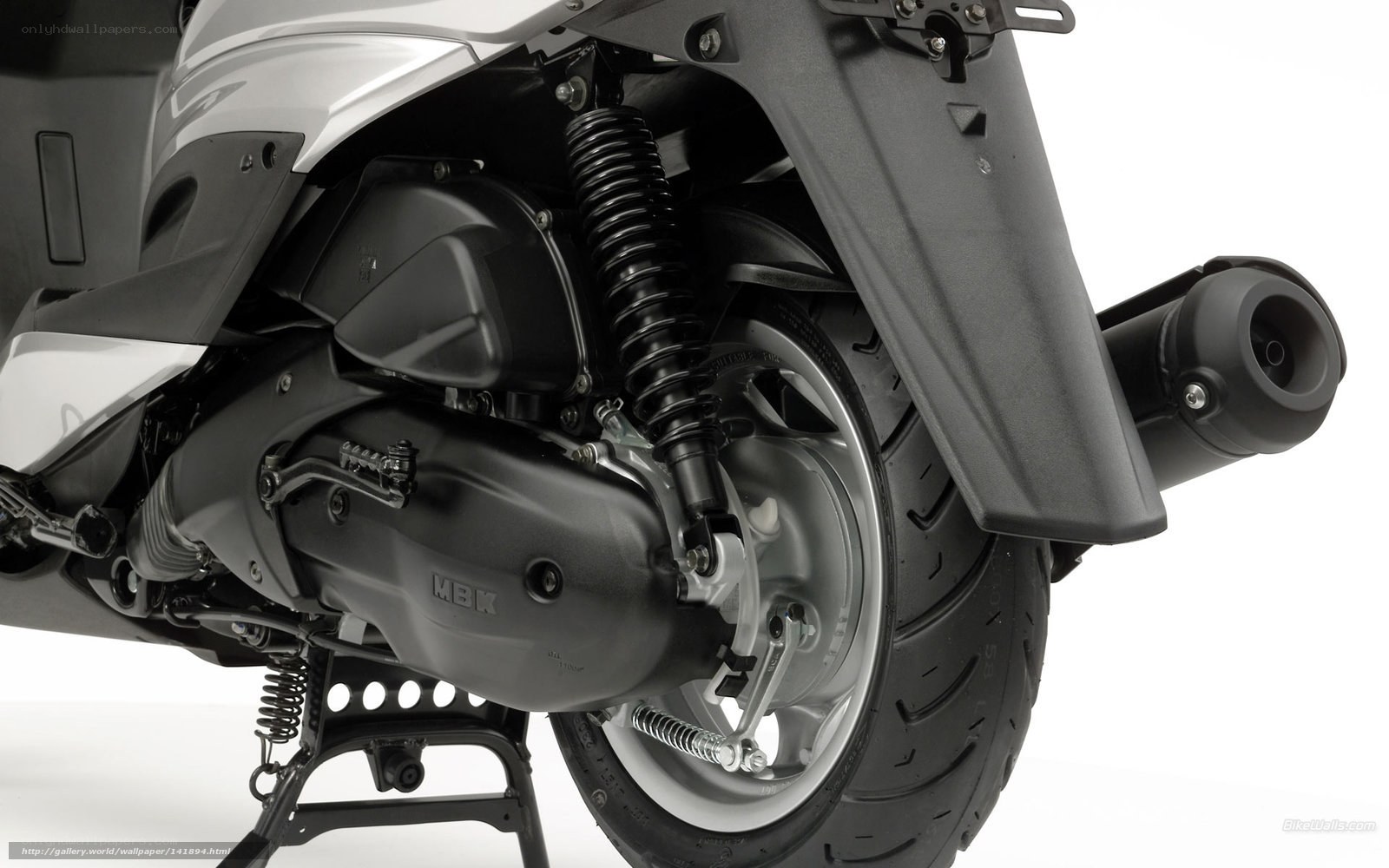 motorcycle rear wheel and engine