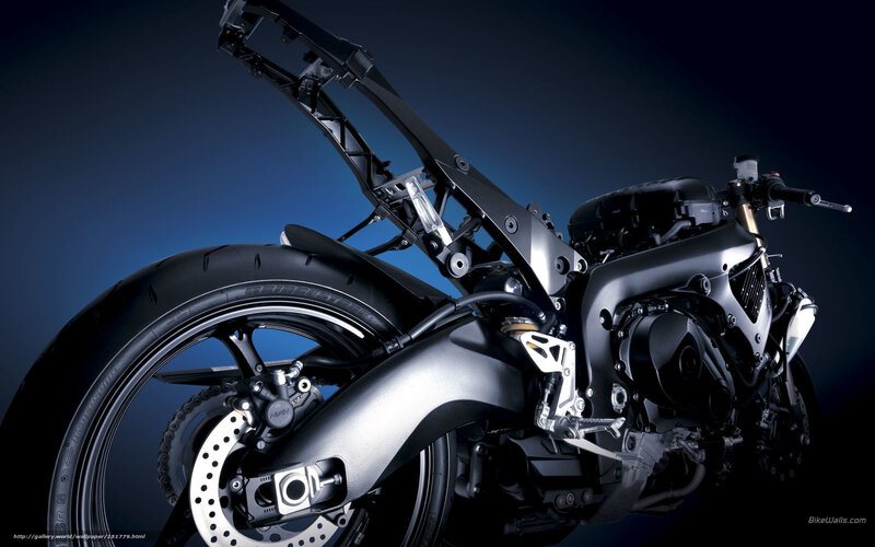 Motorcycle Rear Wheel — Black, Dramatic
