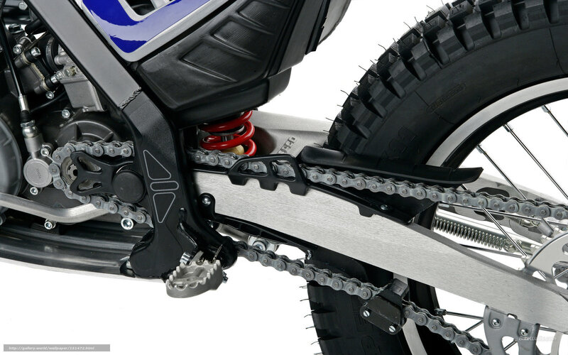 Motorcycle Rear Wheel — Black, Neutral, Photograph, Chain, Suspension, Tire