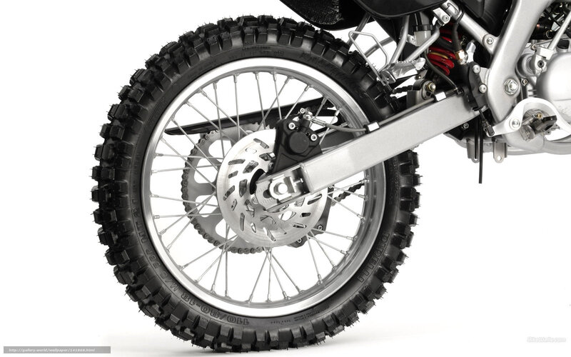 Motorcycle Rear Wheel — Black, Neutral, Photograph