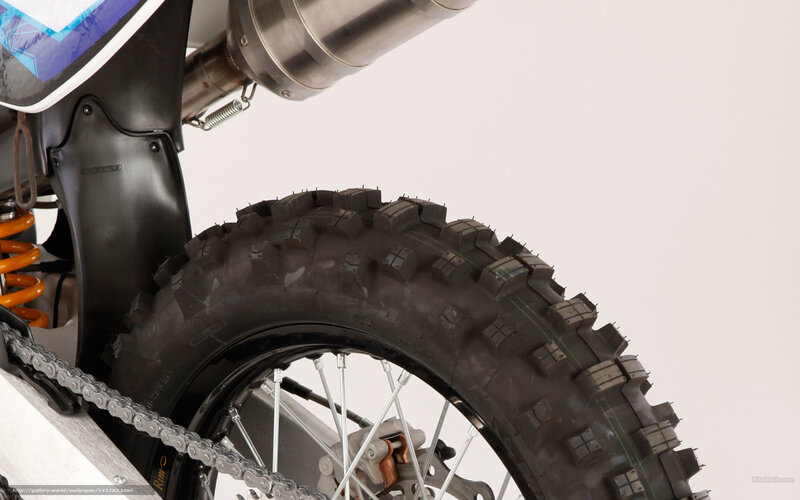 Motorcycle Rear Wheel — Black, Neutral, Photograph, Tire, Chain, Exhaust