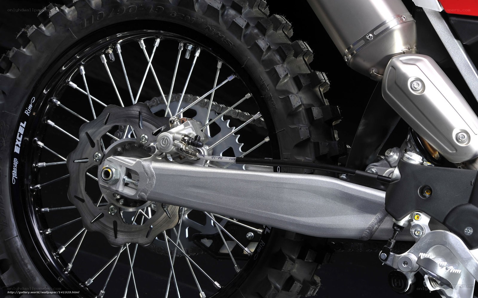 motorcycle rear wheel close-up