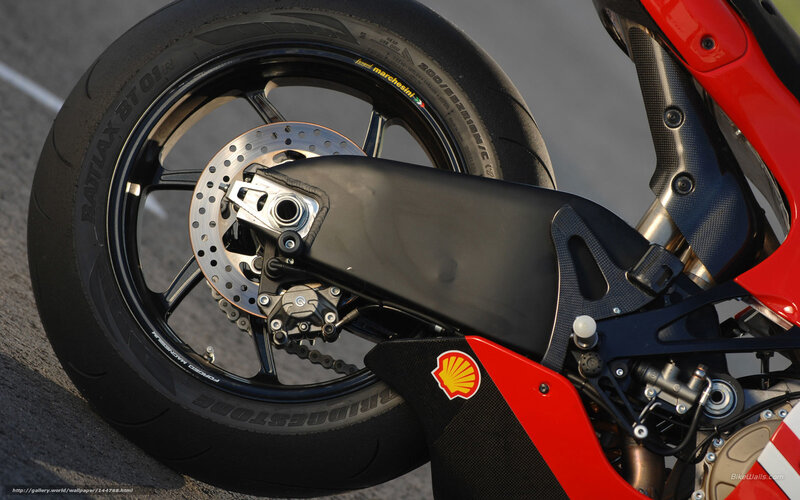 Motorcycle Rear Wheel — Red, Dramatic