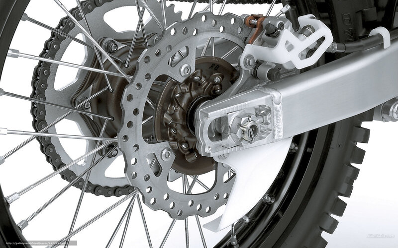 Motorcycle Rear Wheel — Silver, Technical, Photograph