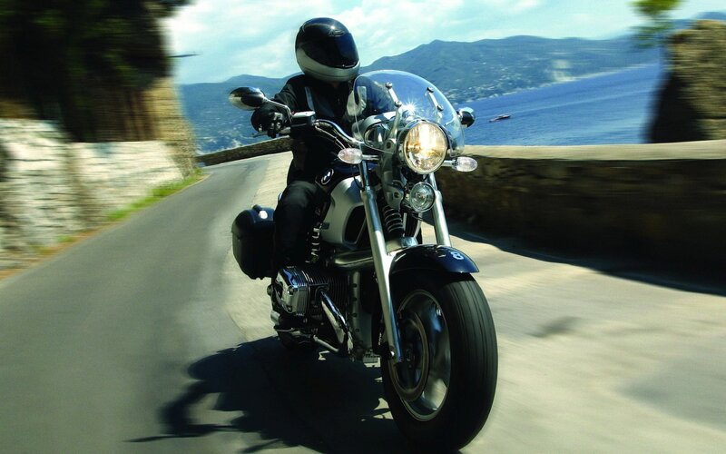 Motorcycle ride along coastal road