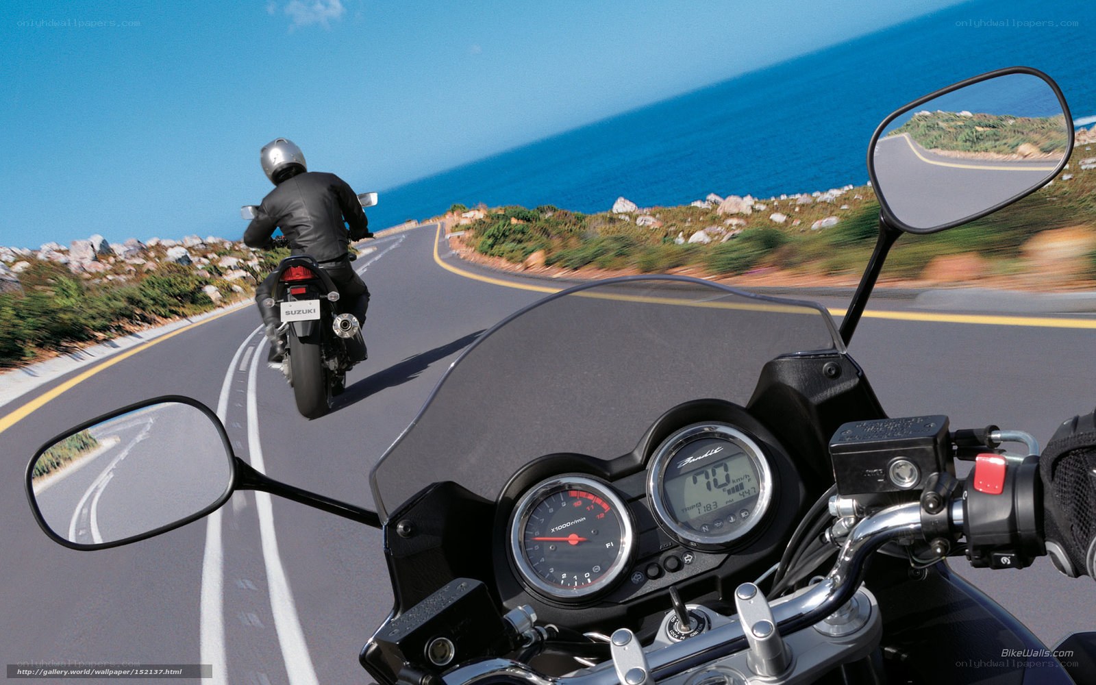 Motorcycle ride along coastal road