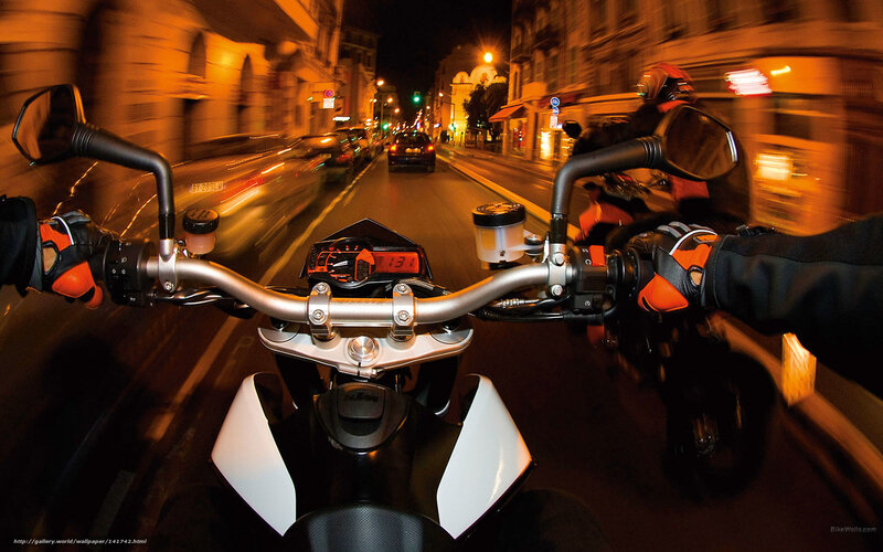 Motorcycle ride at night