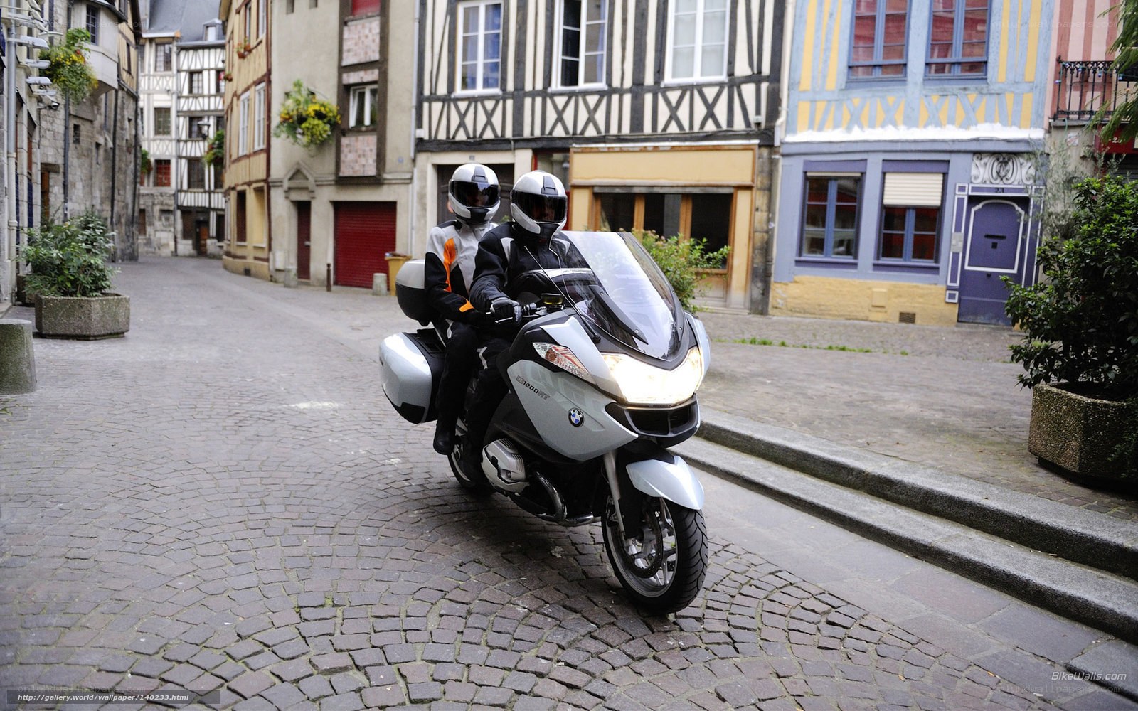 Motorcycle ride in old town