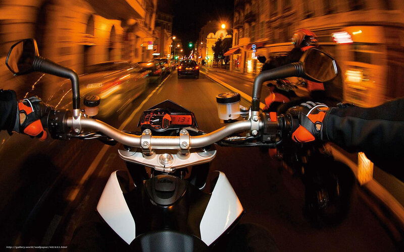 Motorcycle Rider at Night — Black