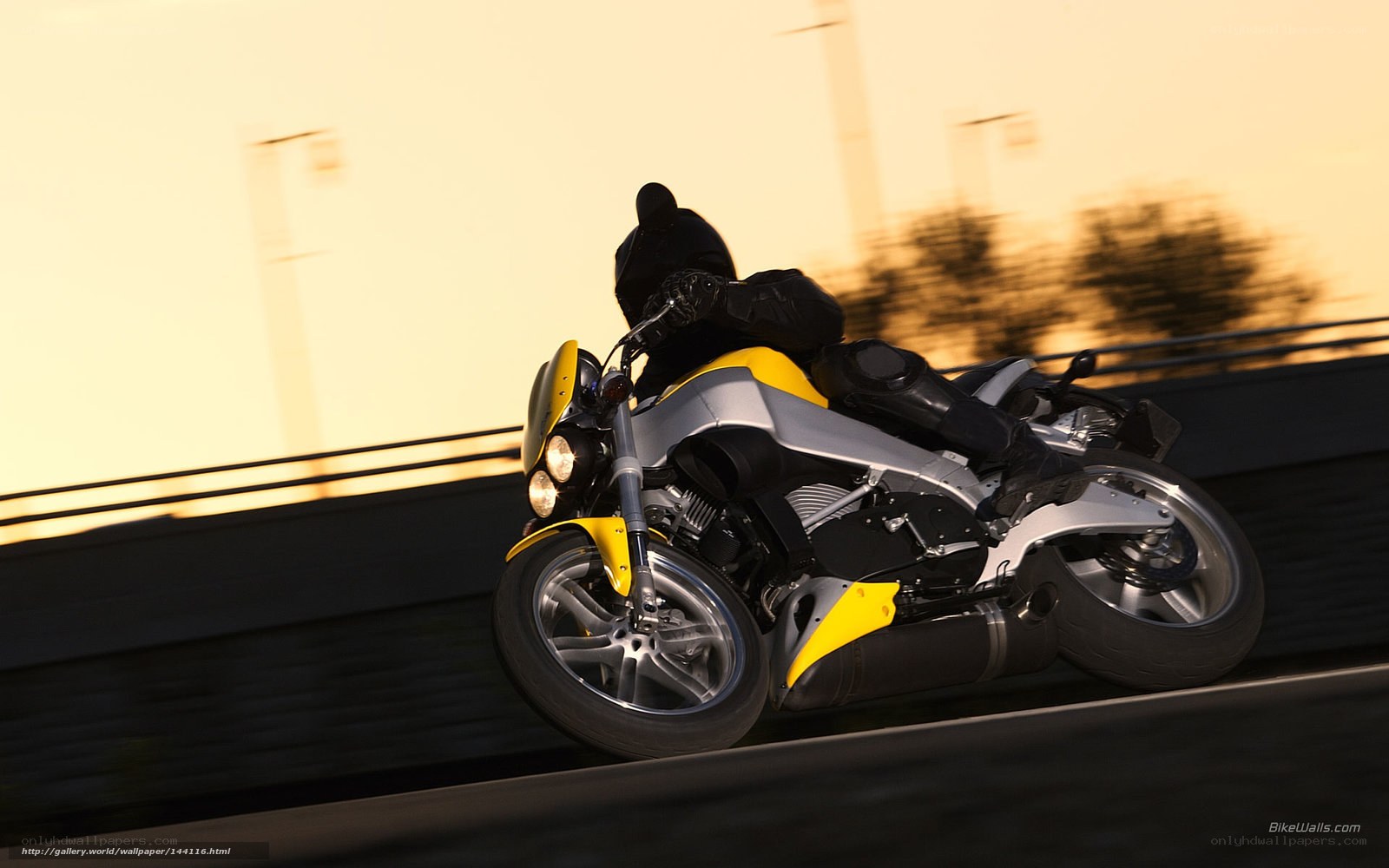 motorcycle rider at sunset