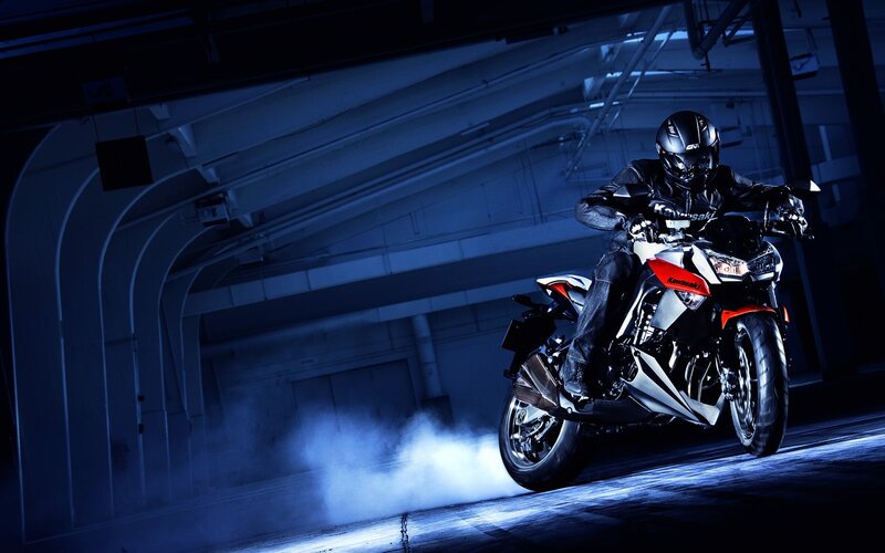 Motorcycle rider in a tunnel
