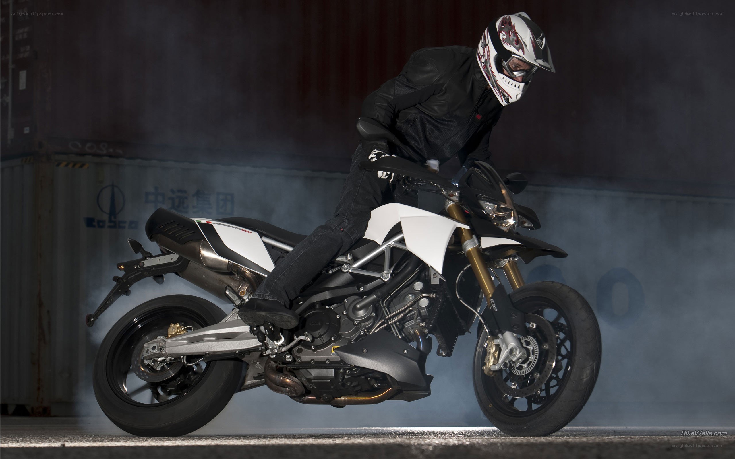 motorcycle rider in action
