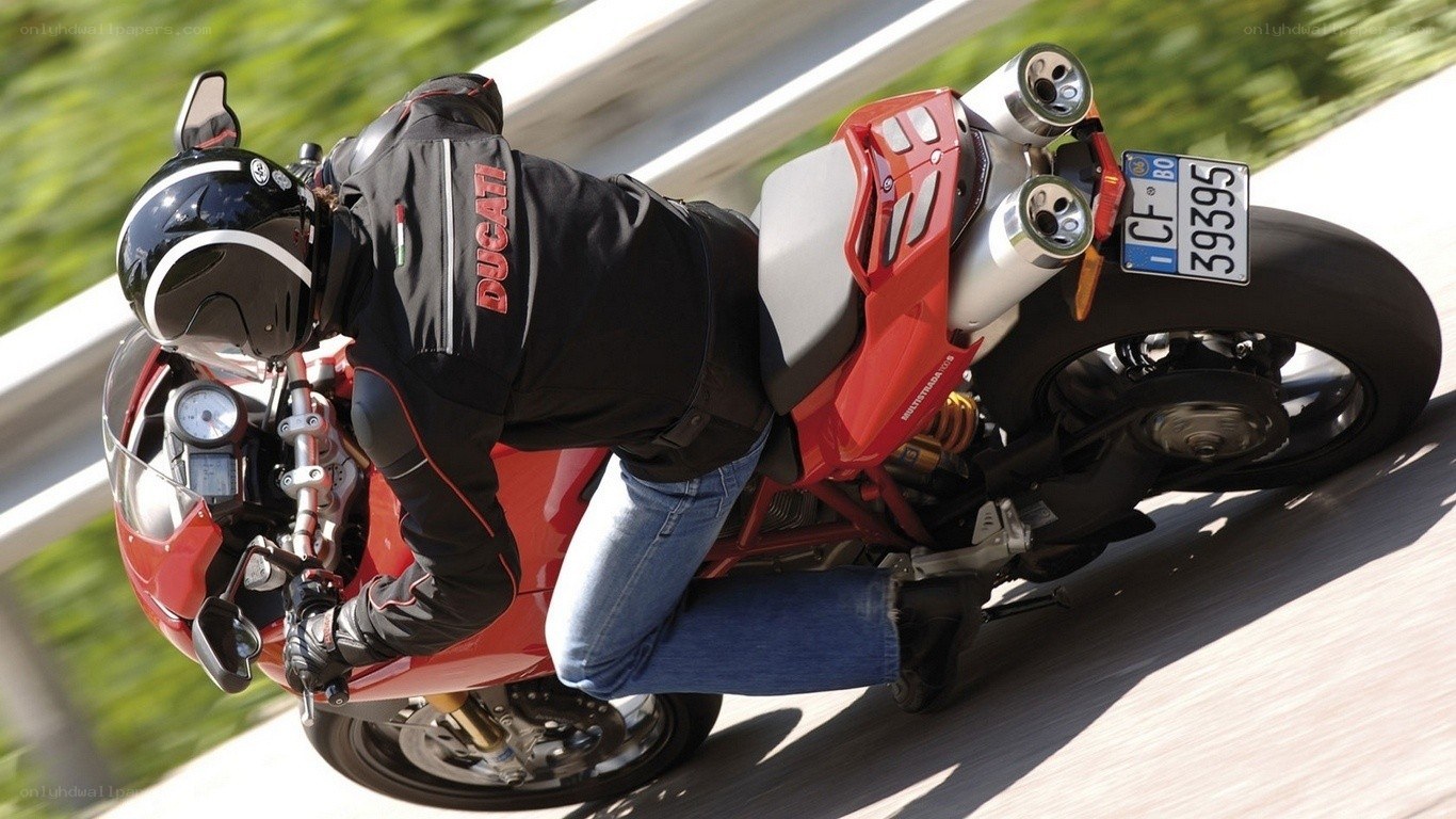 Motorcycle rider in action