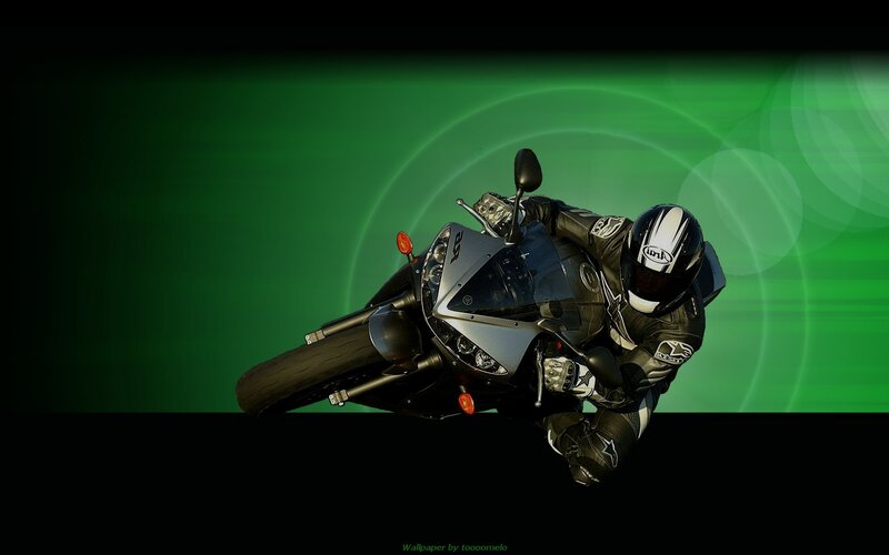 motorcycle rider in action