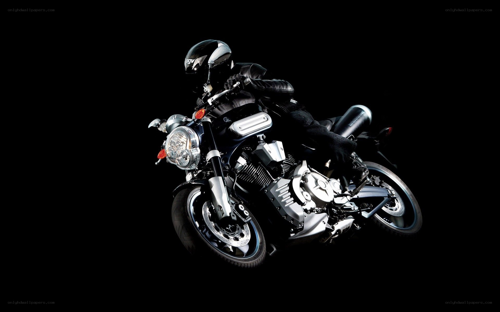 motorcycle rider in black