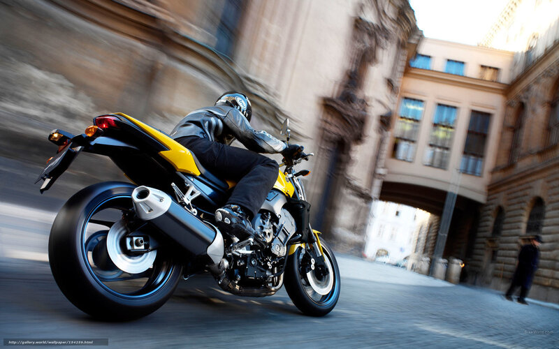 Motorcycle rider in city street