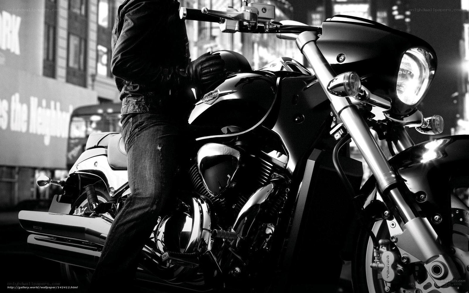 motorcycle rider in city