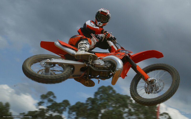 Motorcycle Rider in Mid-air — Orange, Dynamic