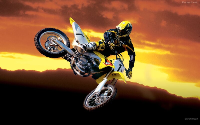 Motorcycle Rider in Mid-air — Yellow, Dramatic
