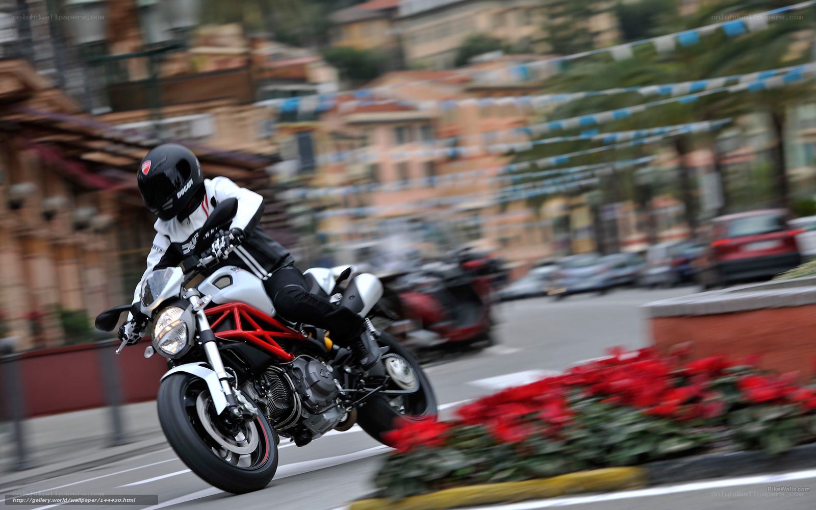 Motorcycle rider in motion