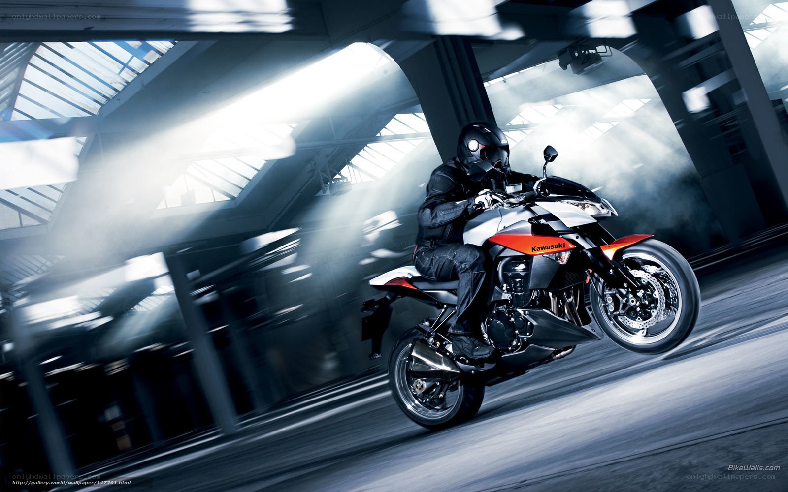 Motorcycle rider in motion