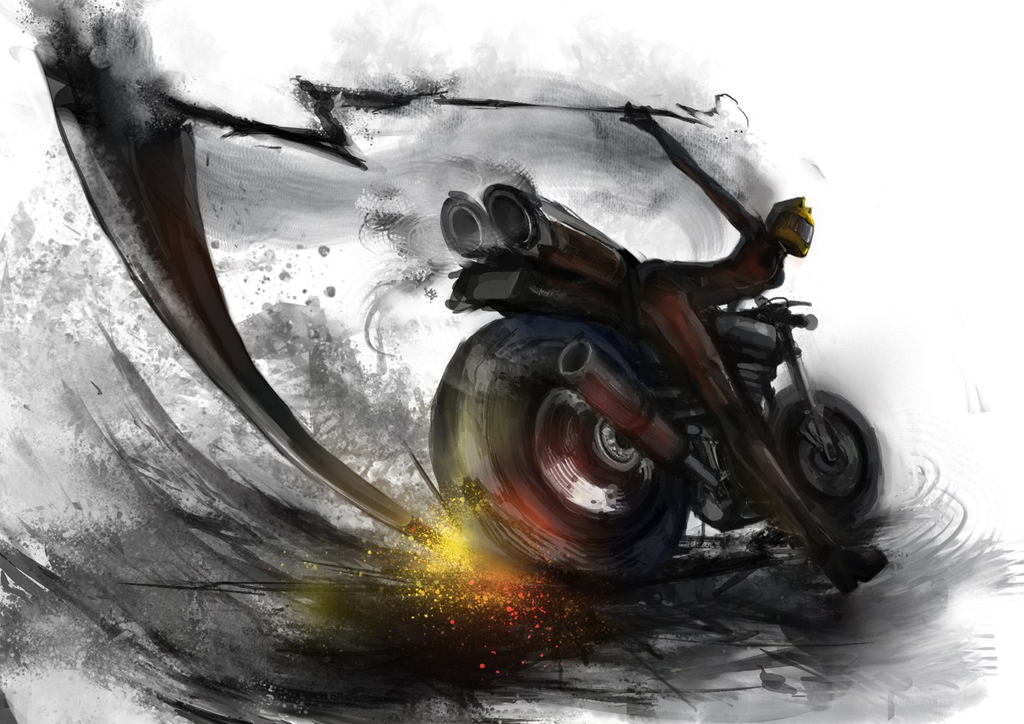 Motorcycle rider in motion