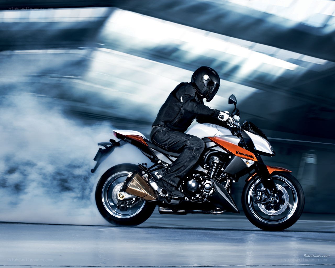 Motorcycle rider in motion