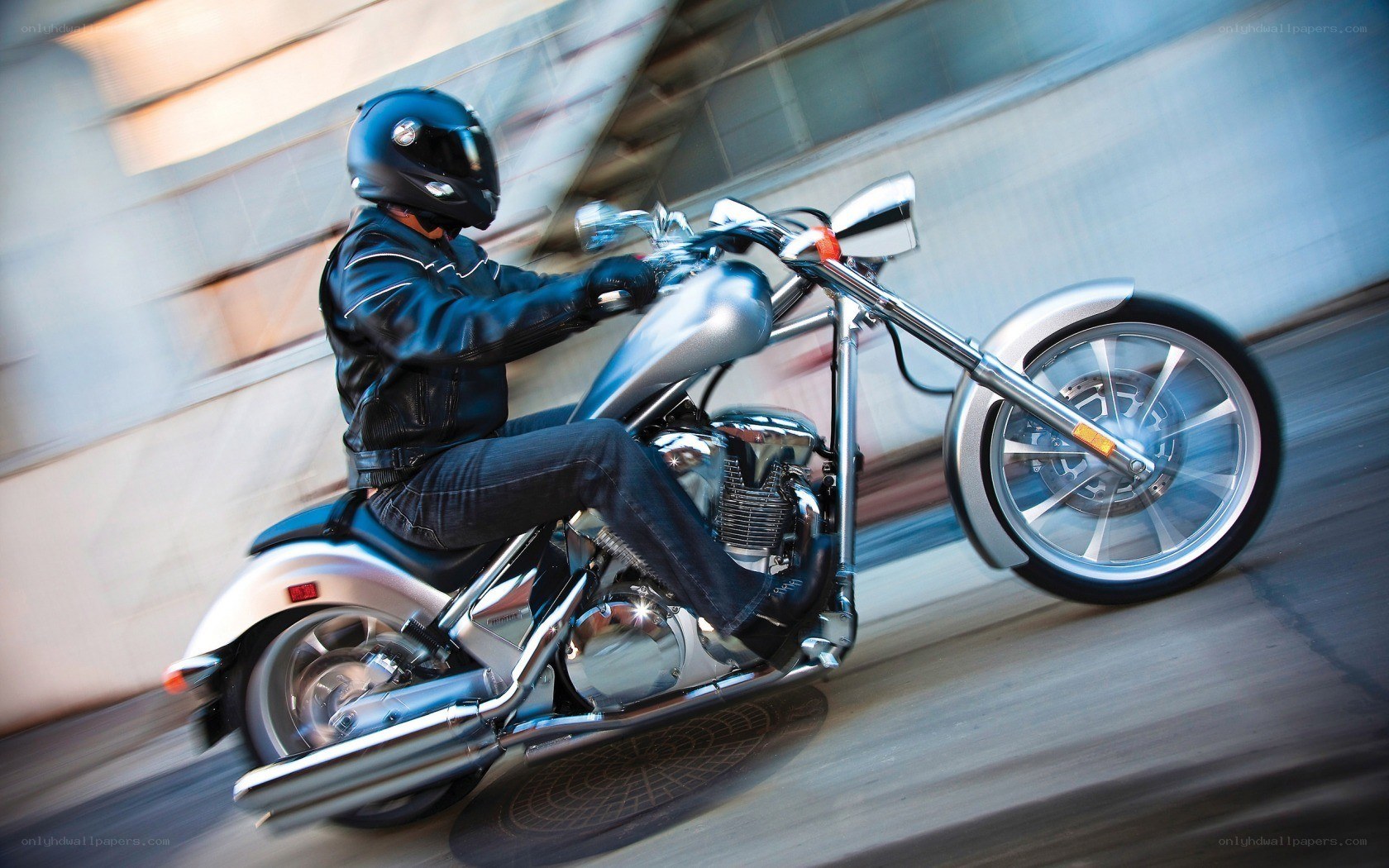 Motorcycle rider in motion