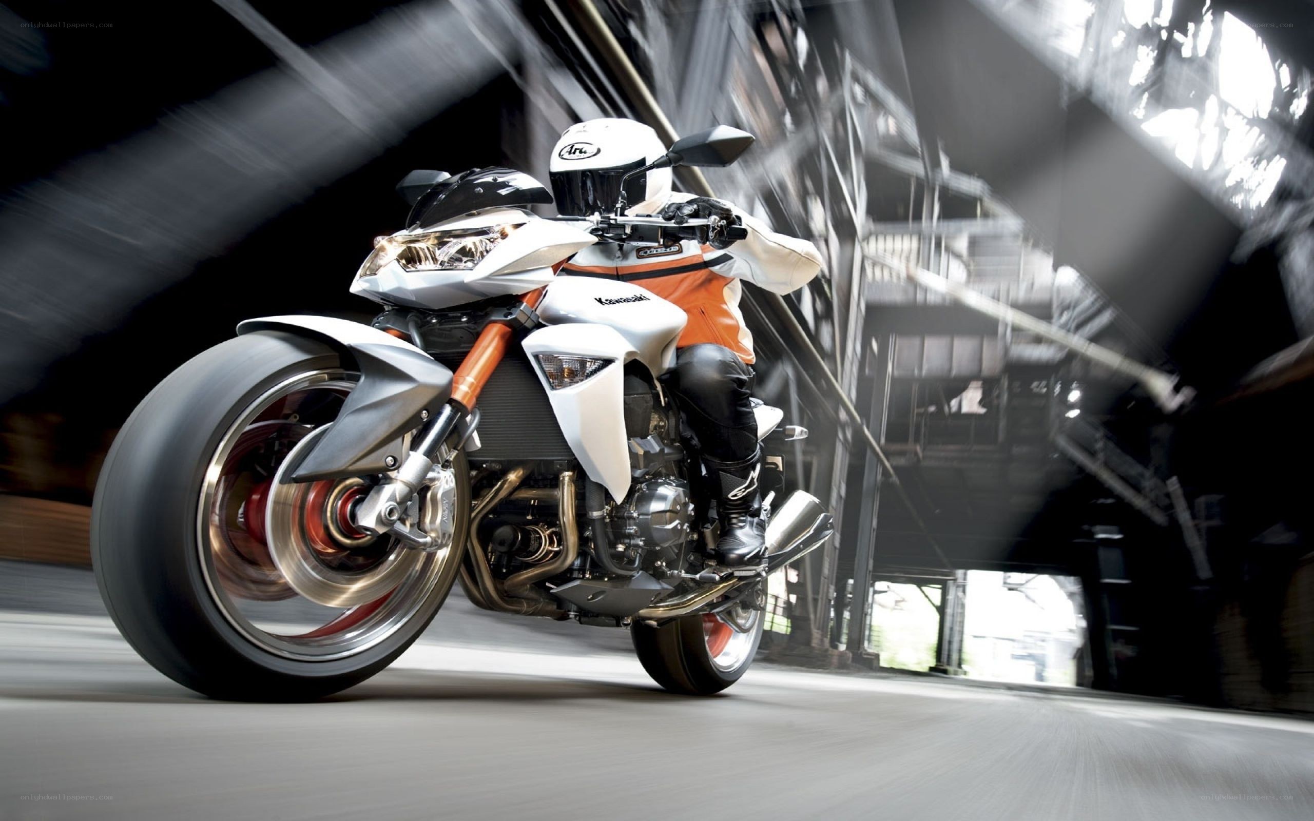 motorcycle rider in motion
