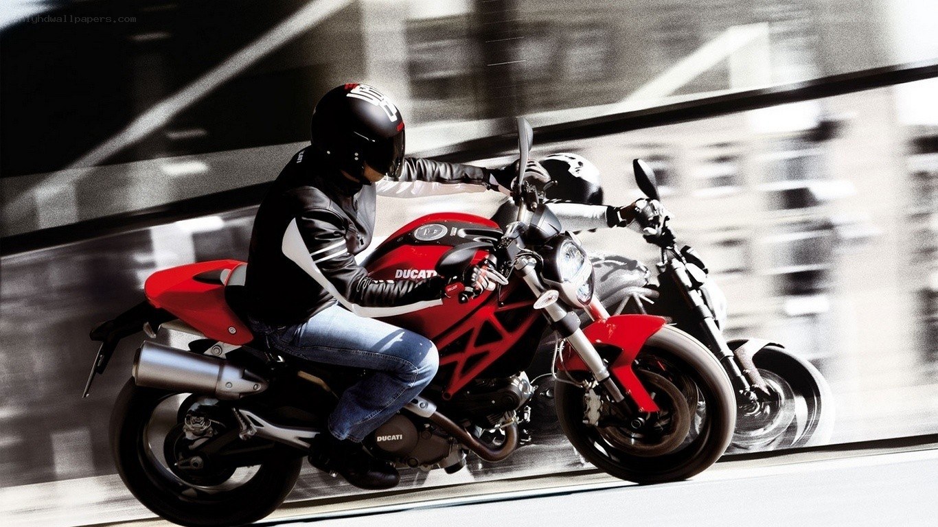 Motorcycle rider in motion