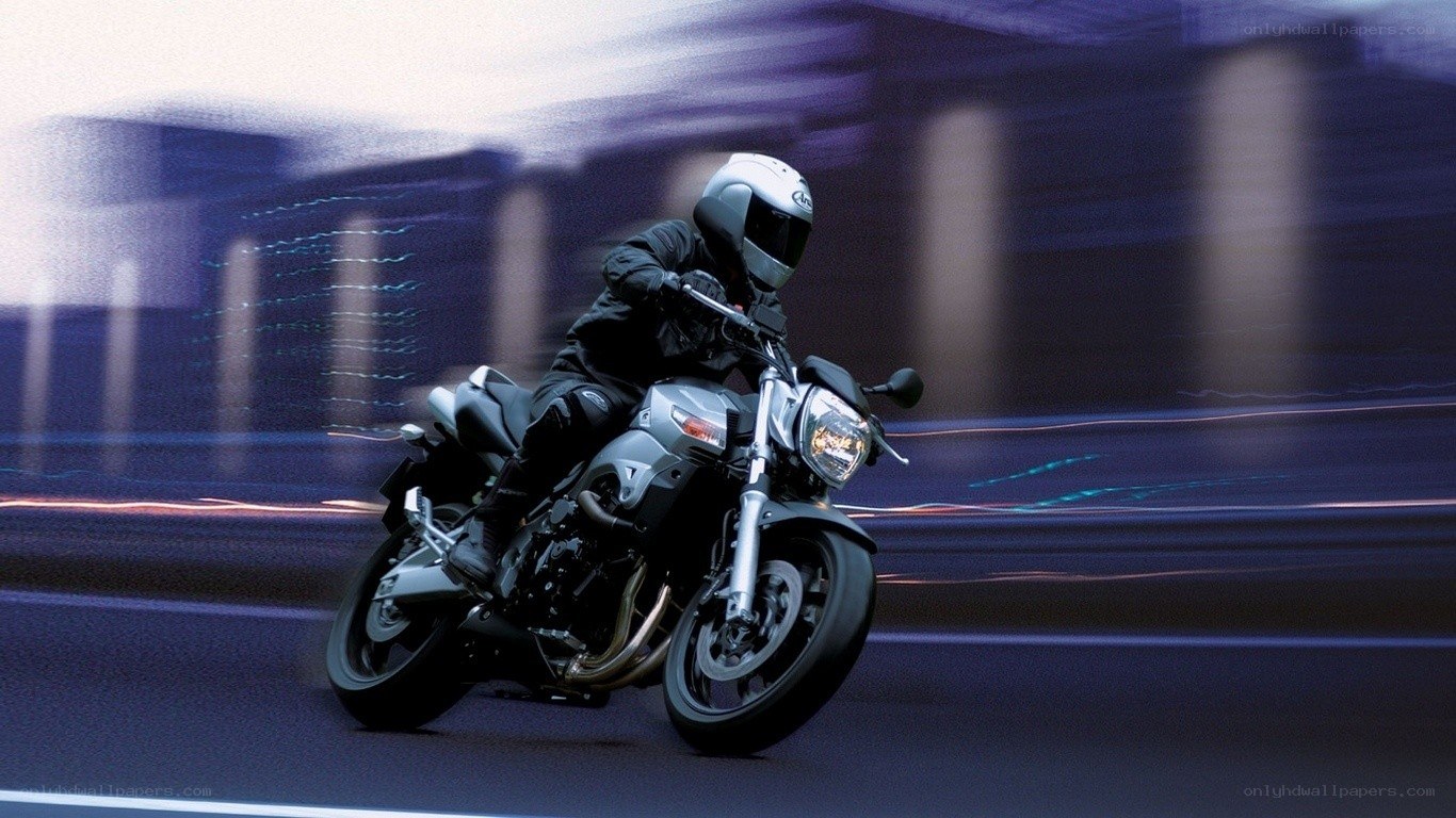 Motorcycle rider in motion