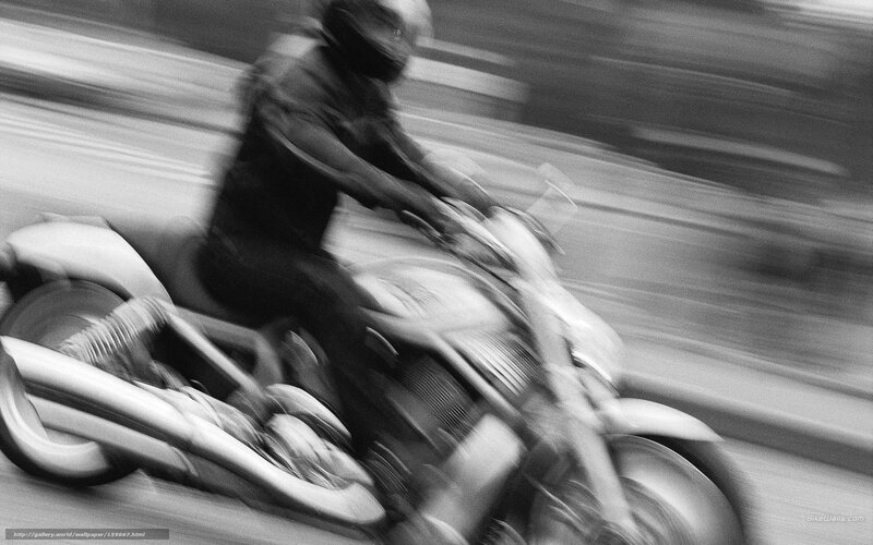 Motorcycle Rider in Motion — Black, Dynamic, Photograph