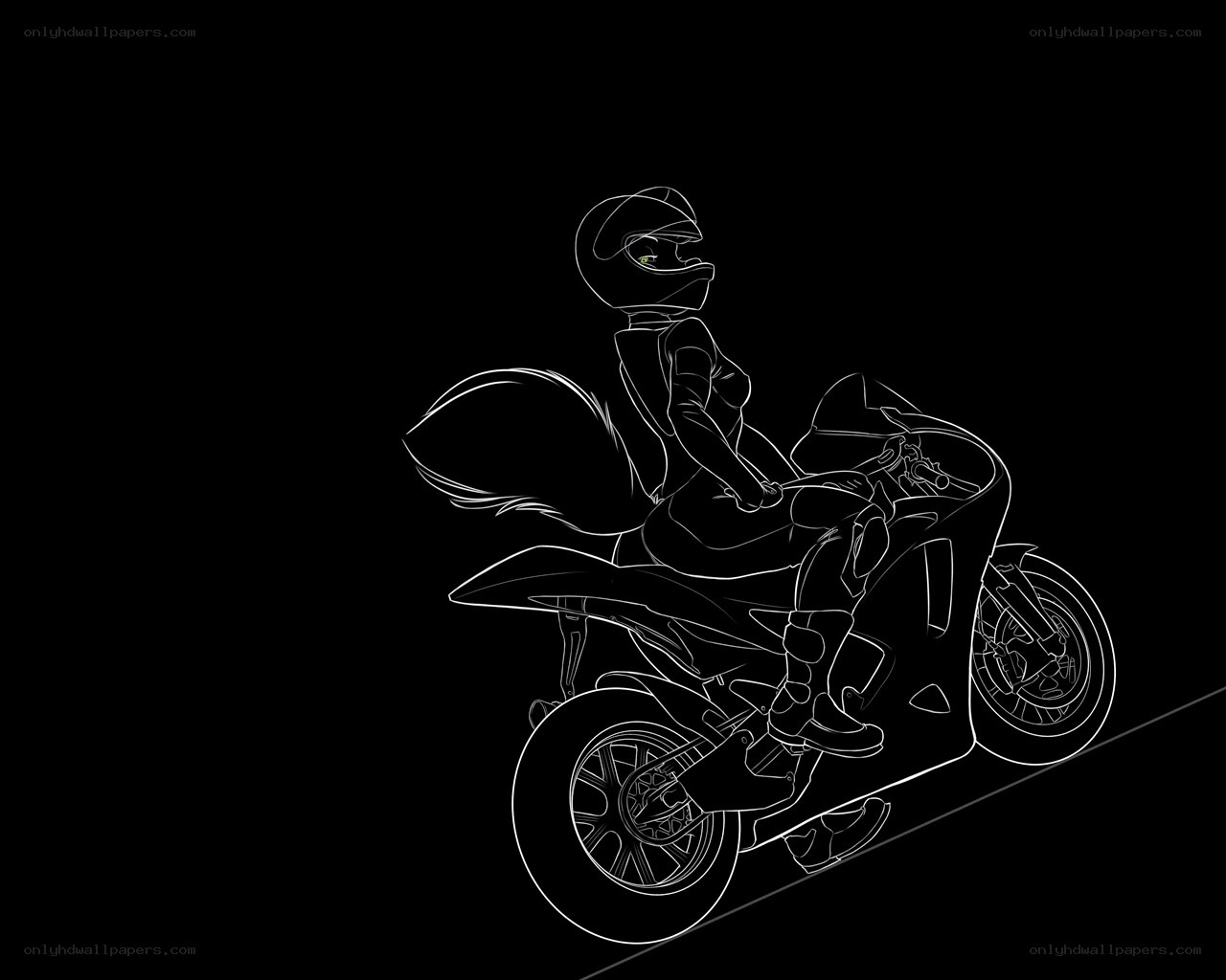 motorcycle rider in profile