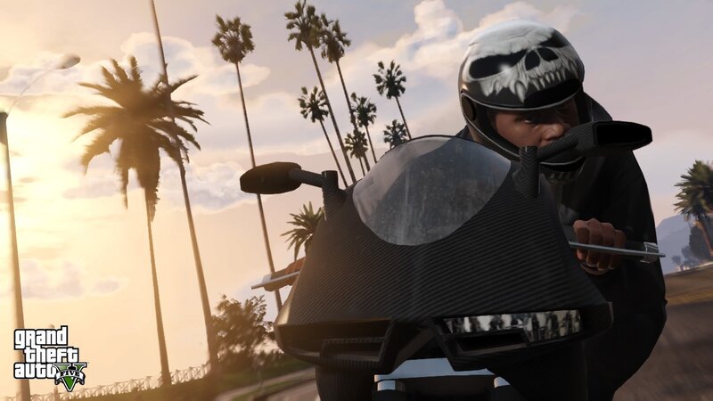 motorcycle rider in sunset