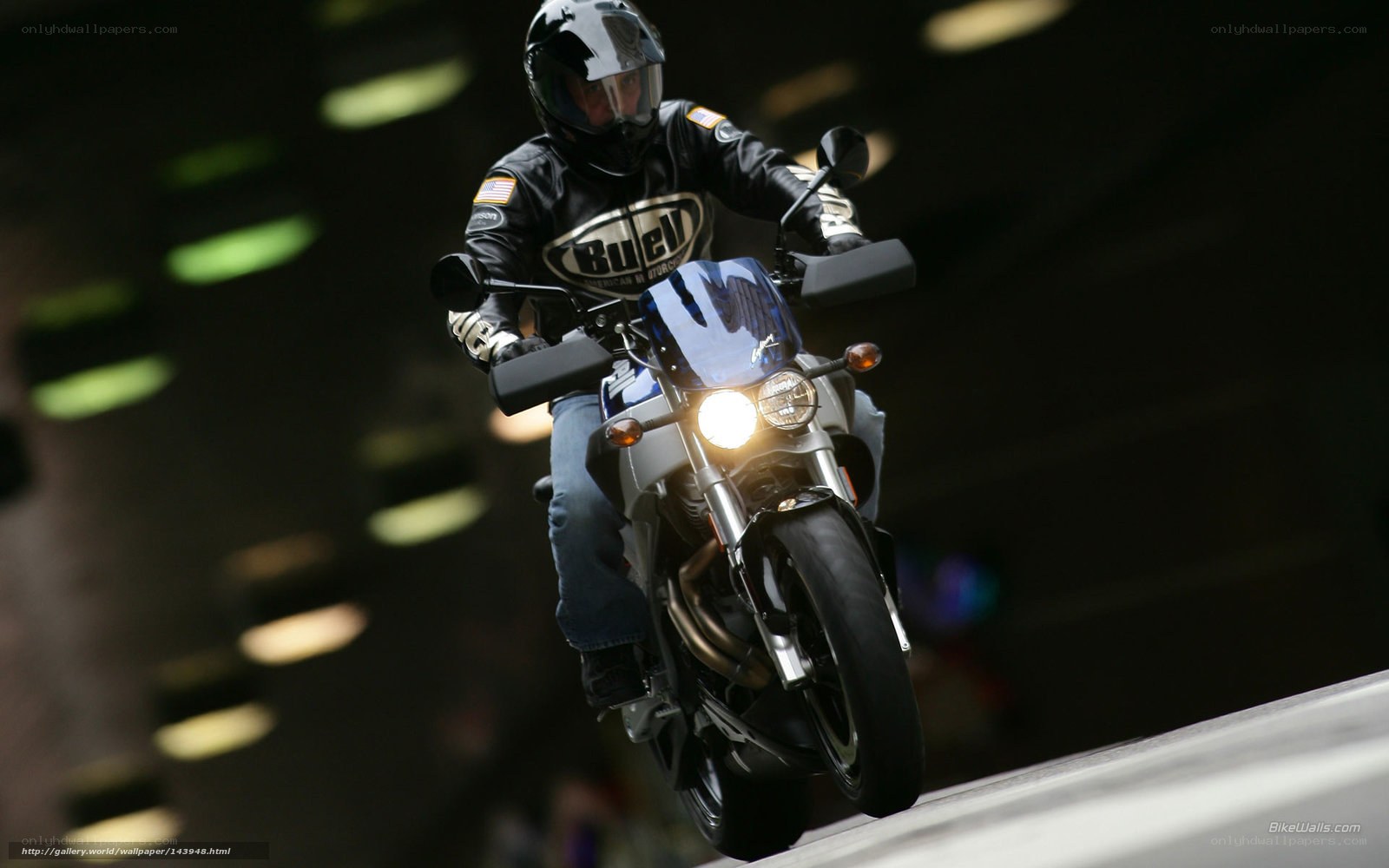 motorcycle rider in tunnel