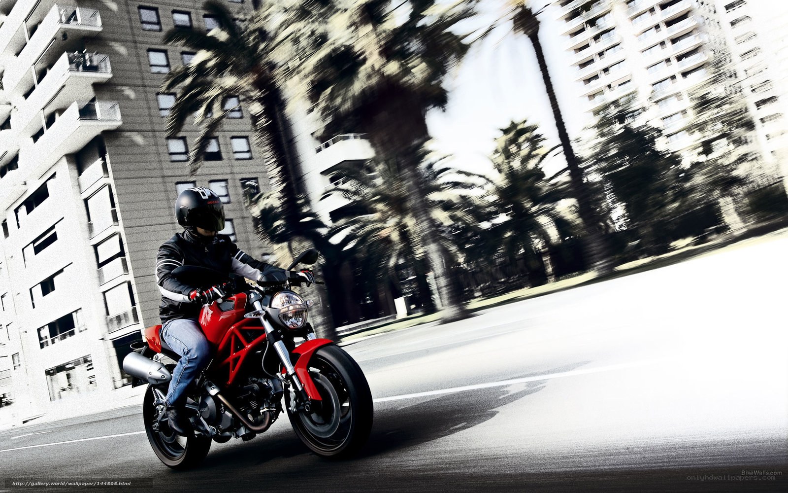 Motorcycle rider in urban setting