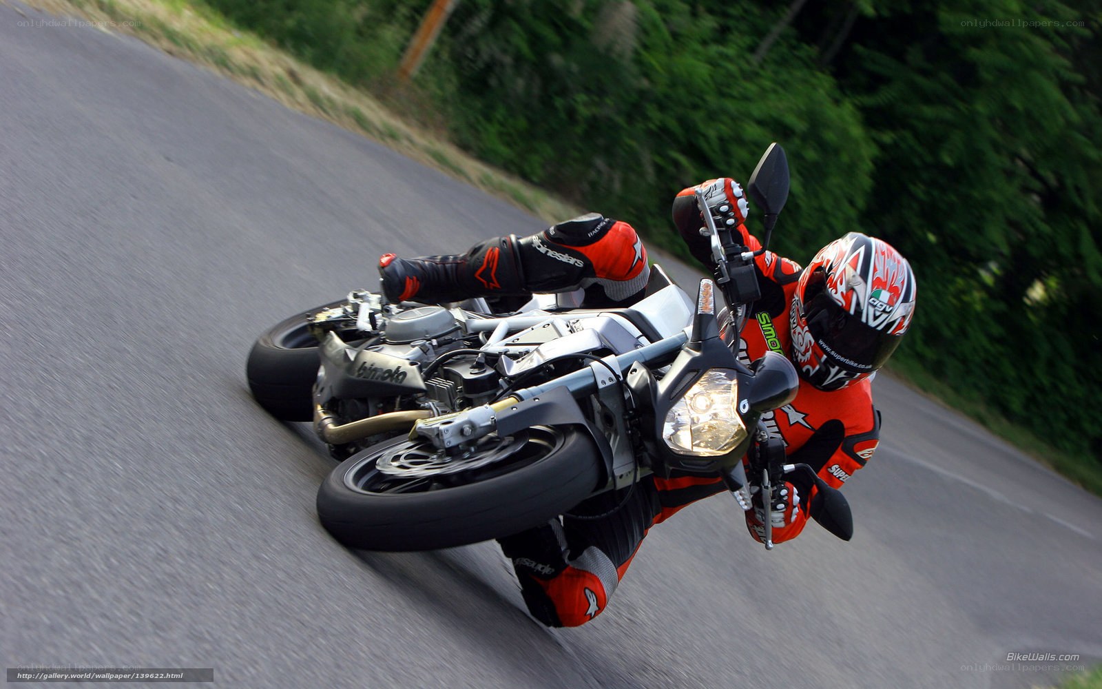 motorcycle rider on a curve